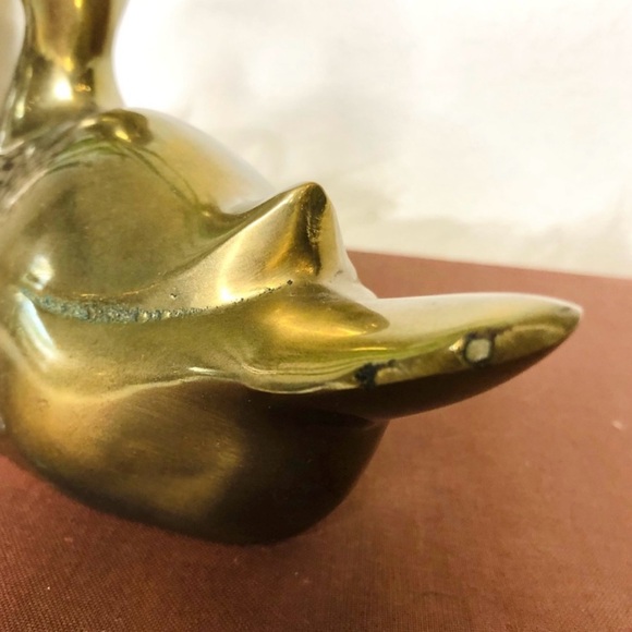 Classic MCM Vintage Brass Duck Figurine Gold Duck Statue - Picture 5 of 7